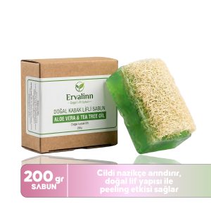 Ervalinn Doğal Kabak Lifli Aloe Vera-Çay Ağaçlı Sabun 130 gr